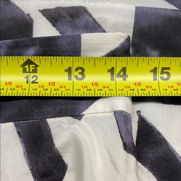 Flowy Full A-Line Skirt Houndstooth Liz Black, Gray White Knee-Length Size 8 - Picture 4 of 6